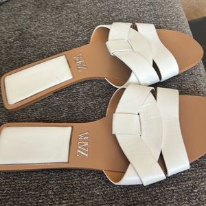 White Zara slippers